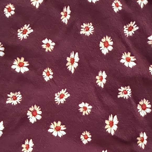 Forever 21 Juniors Burgundy Short Sleeve Button Up Floral Mini Dress Size S - Picture 8 of 13